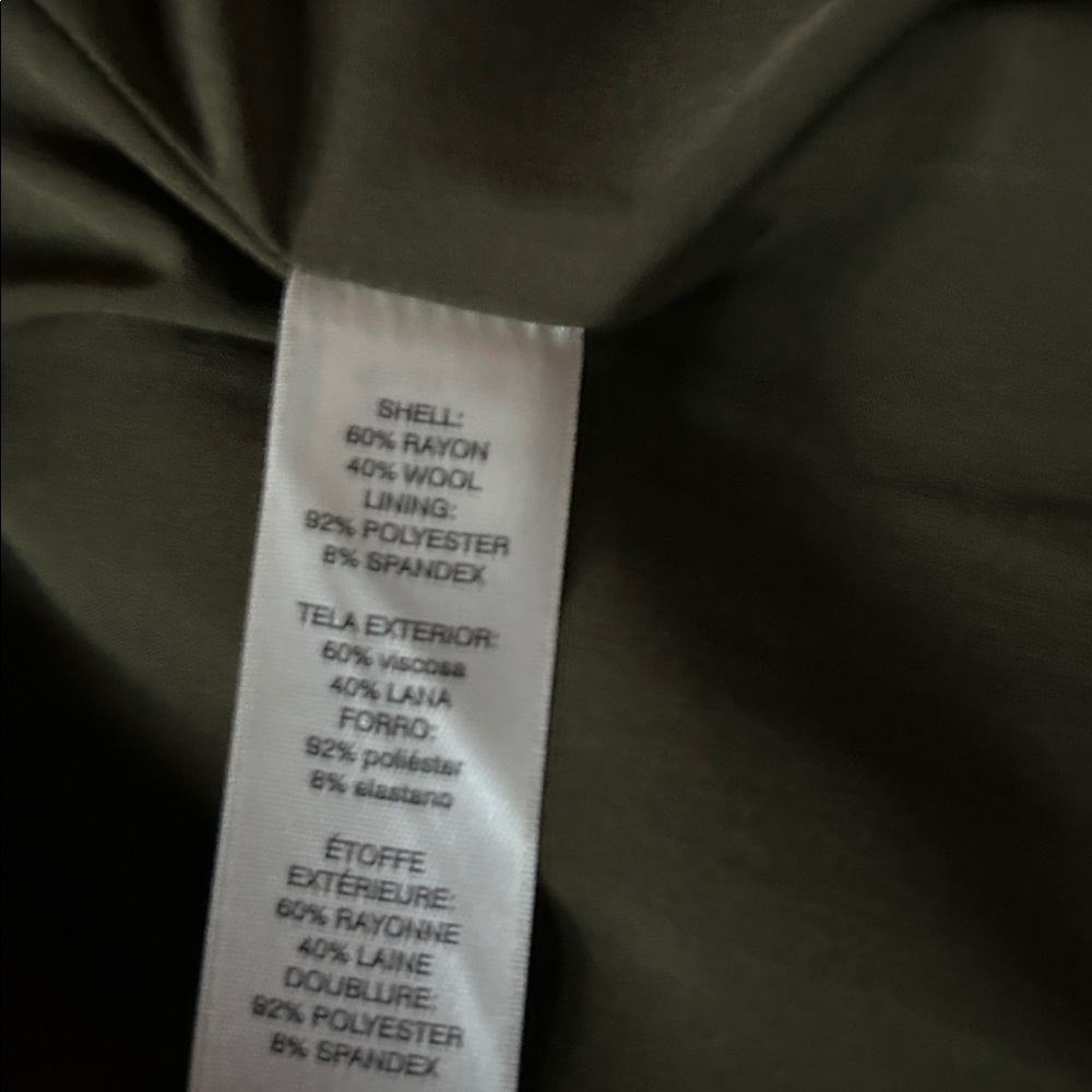 EUC CHICO’S Deep Olive Boiled Wool Blazer or Jacket Depending on Occasion, GREAT - Picture 10 of 16